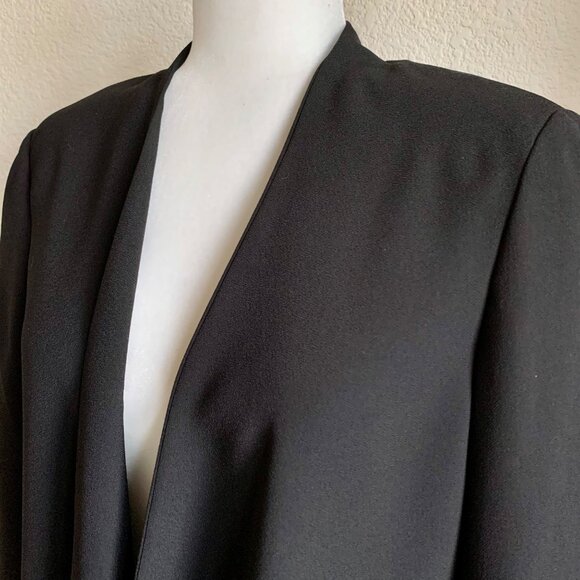 VINCE CAMUTO Black Open Front Drape Blazer Size 12 - Picture 4 of 6